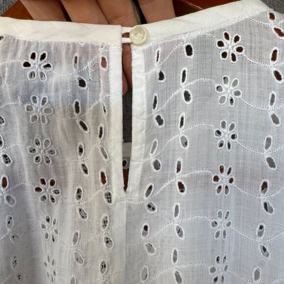 Isabel Marant White Embroidered Eyelet Lace Asymmetric Boho Mini Dress Size 42 - Picture 17 of 17